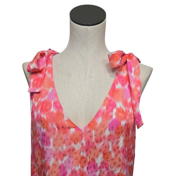 Amanda Uprichard Pruitt Dress in Pink Lacquer‎ Shoulder Tie Accent Size Large - Picture 8 of 9